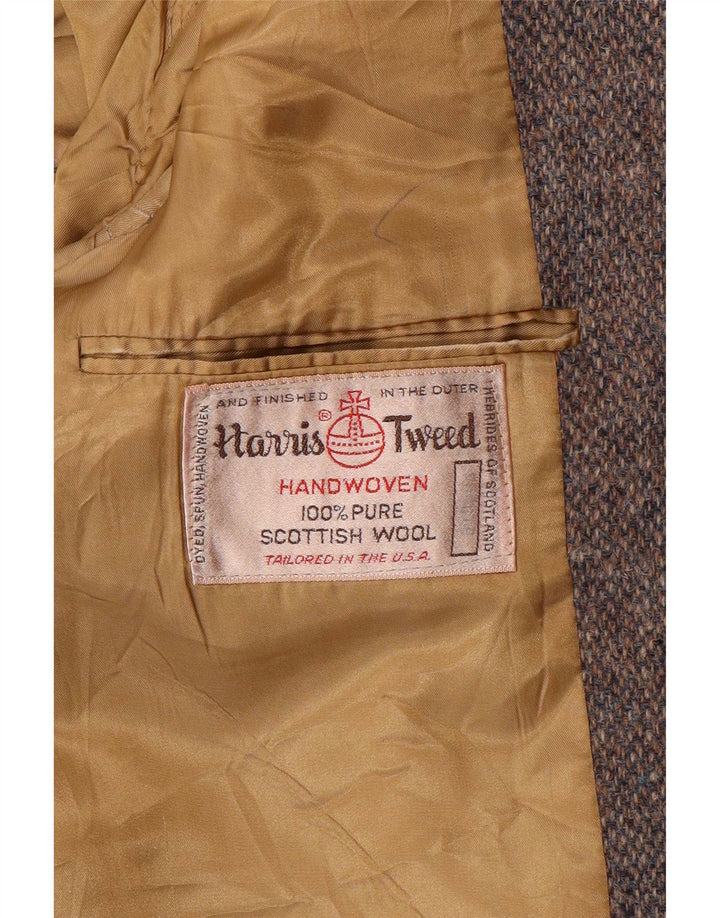 Harris Tweed Herren-Blazer mit 2 Knöpfen, UK 38, mittelgraue Wolle