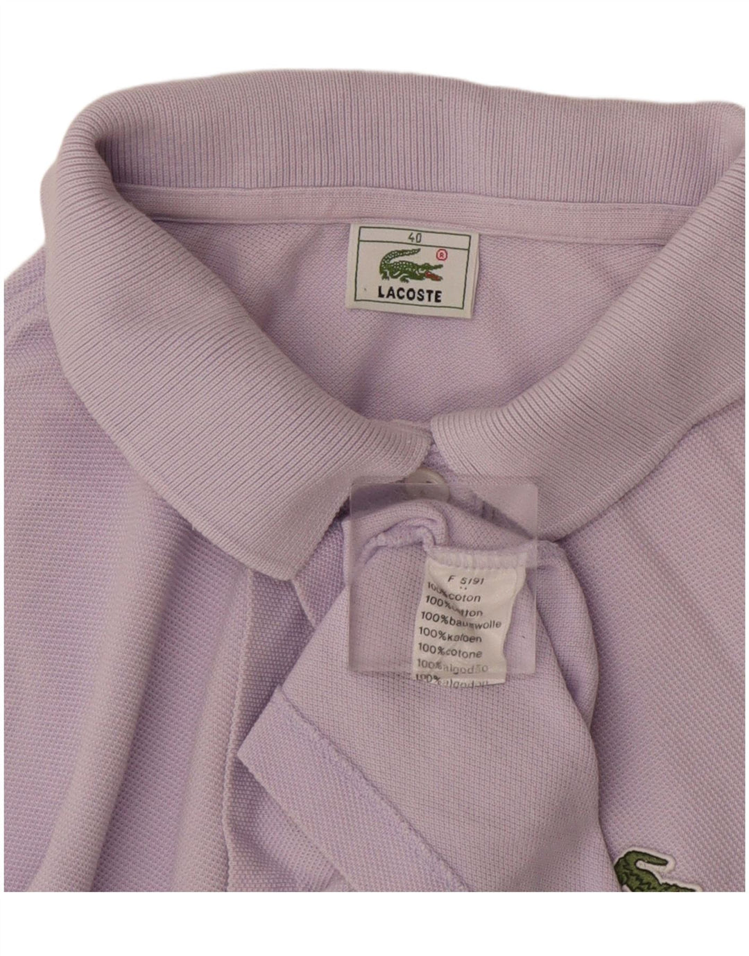 Lacoste Damen-Poloshirt, Größe 40, mittelviolette Baumwolle