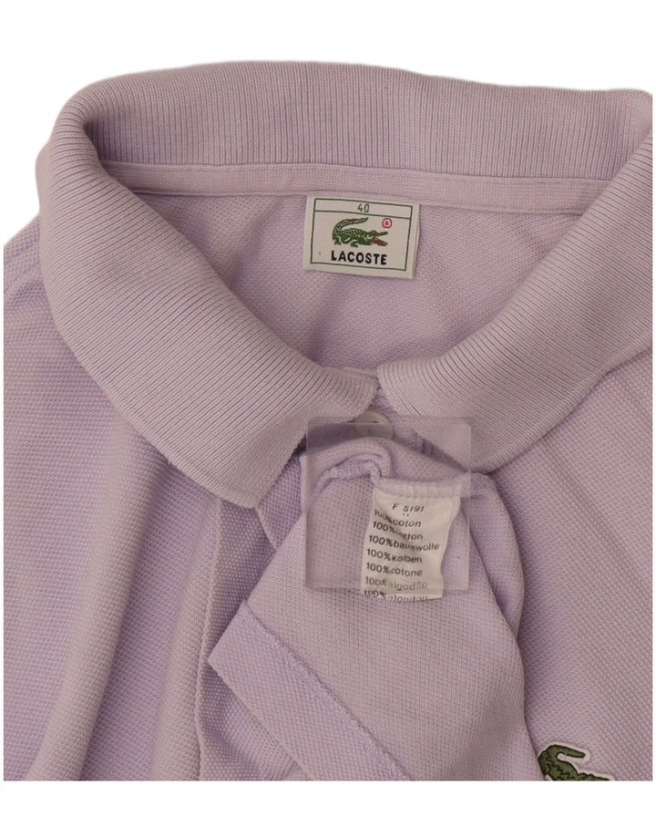 Lacoste Damen-Poloshirt, Größe 40, mittelviolette Baumwolle