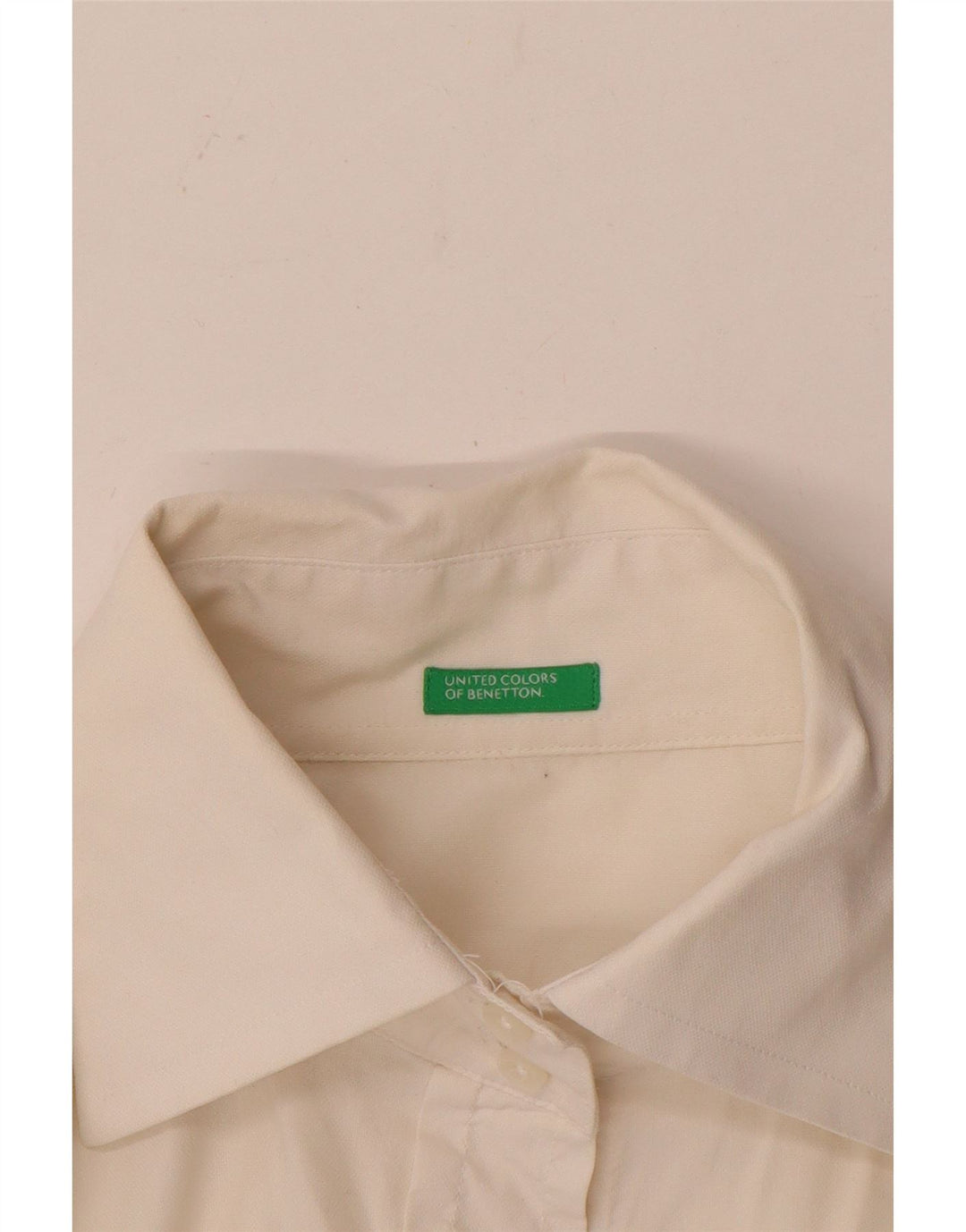 Benetton Damen-Hemd UK 12 Medium Weiß