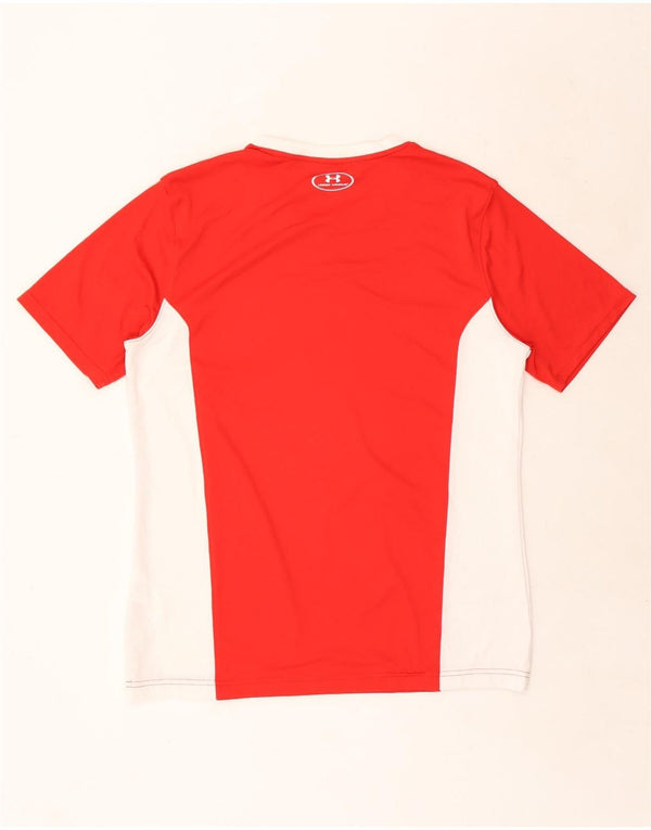 Under Armour Mens Heat Gear T-Shirt Top XL Red Colourblock Polyester