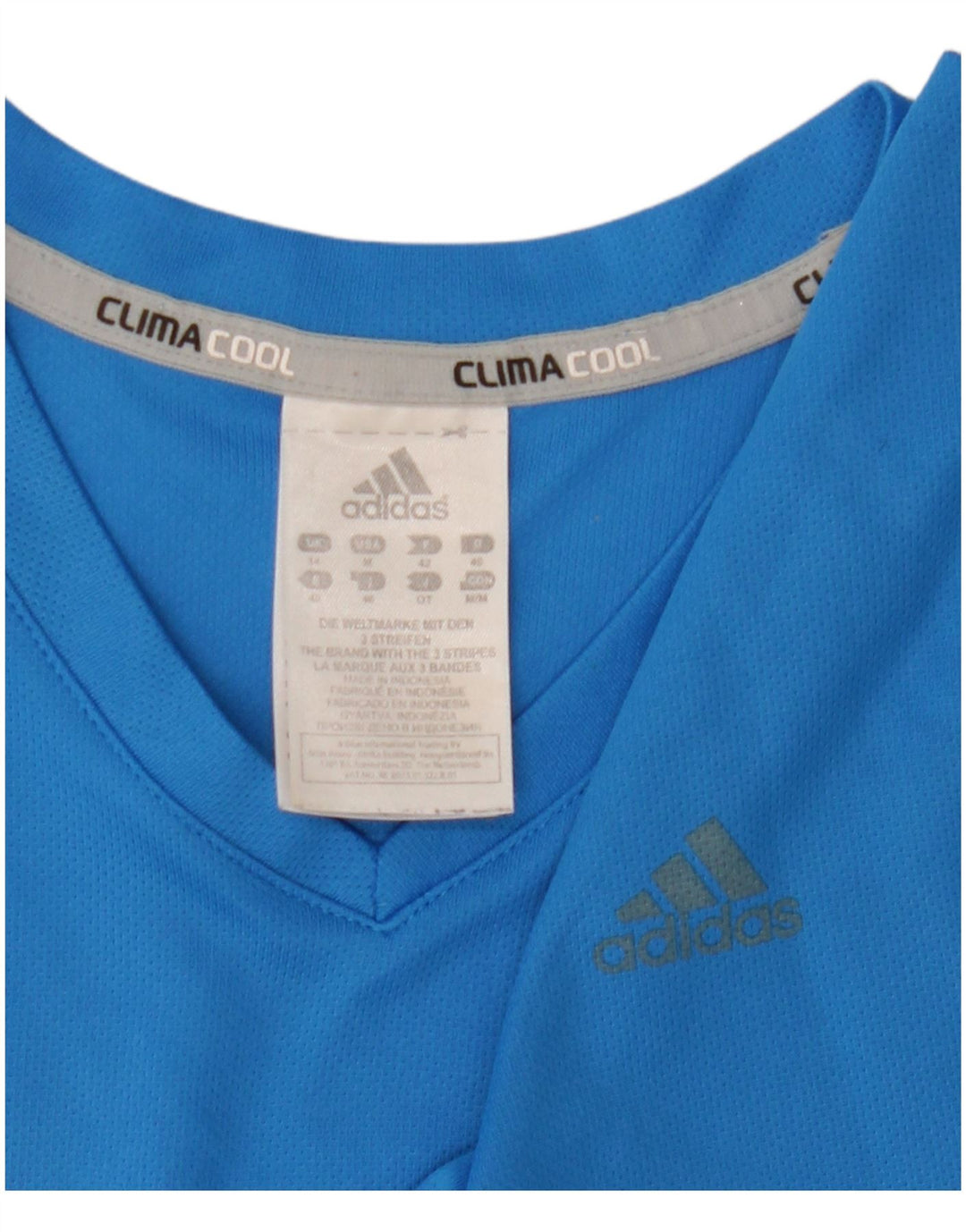 Adidas Damen Laufshirt Langarm UK 14 Mittelblau Polyester Sport