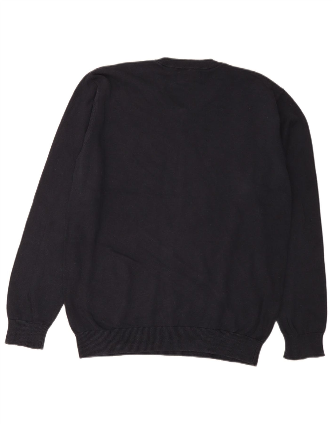 Pierre Cardin Herren-Pullover mit V-Ausschnitt aus mittelblauer Baumwolle