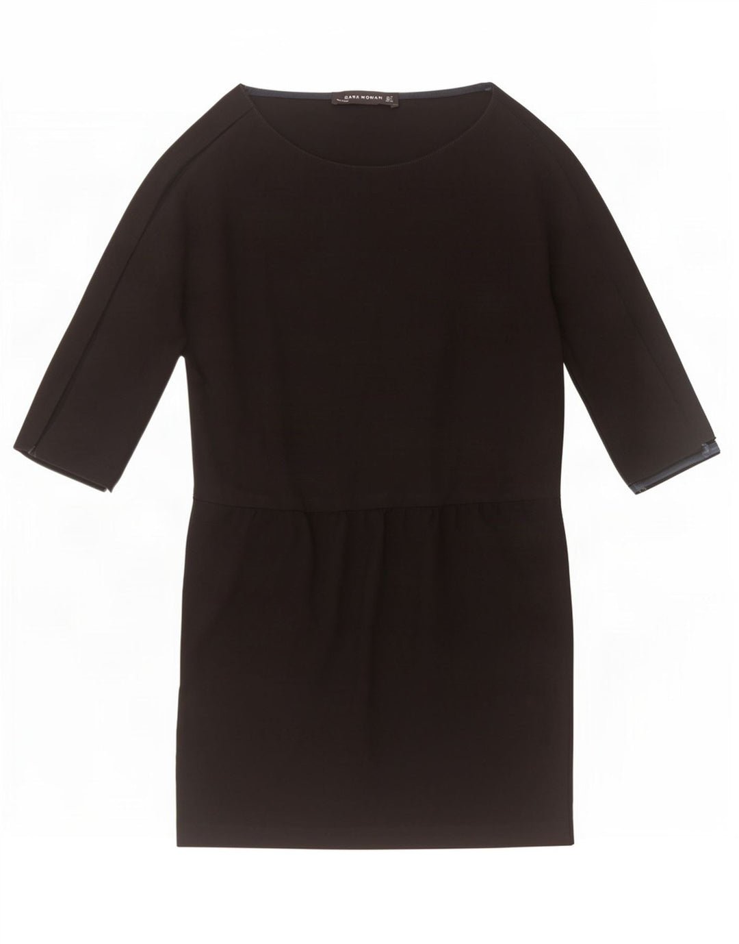 Zara Damen 3/4-Ärmel-Etuikleid UK 12 Medium Schwarz