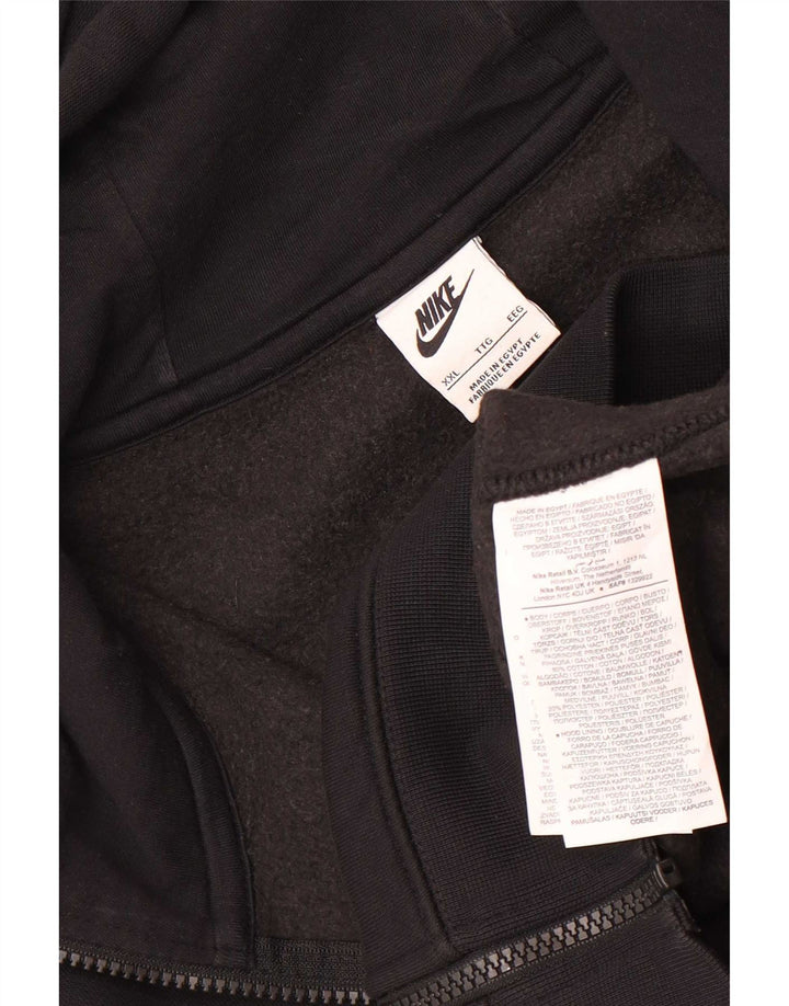 Nike Herren-Kapuzenpullover mit Reißverschluss, 2XL, schwarze Baumwolle