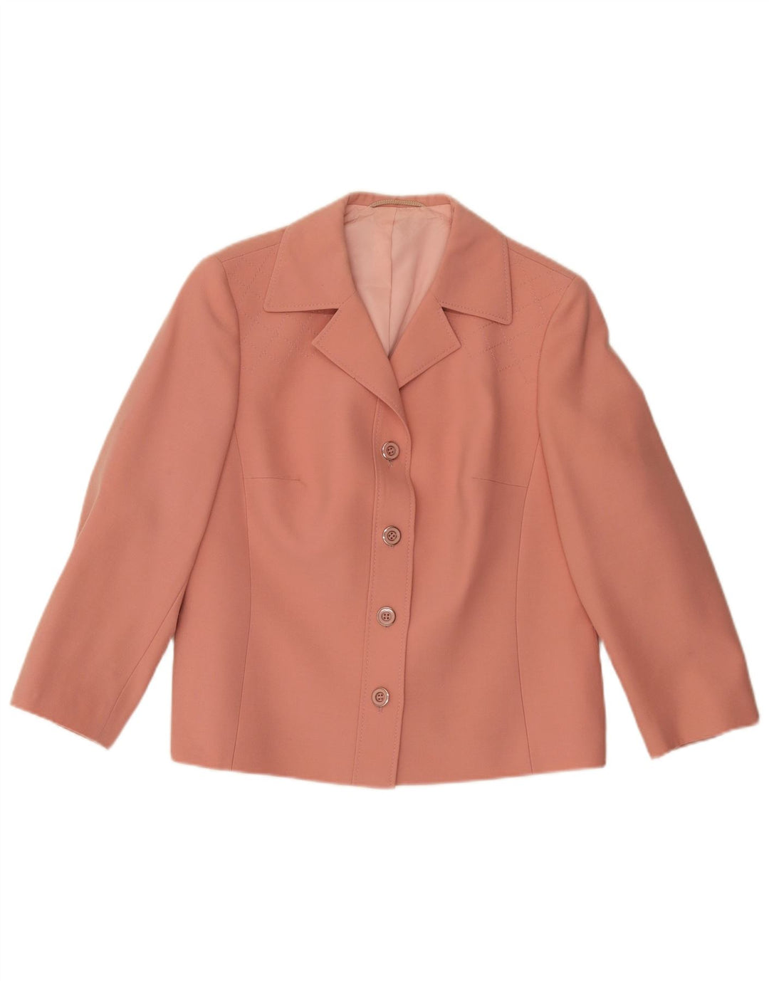 Goldix Damen-Blazerjacke mit 4 Knöpfen, UK 12, mittelrosa Wolle