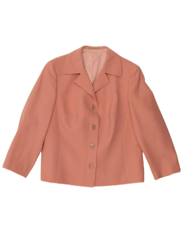 Goldix Damen-Blazerjacke mit 4 Knöpfen, UK 12, mittelrosa Wolle