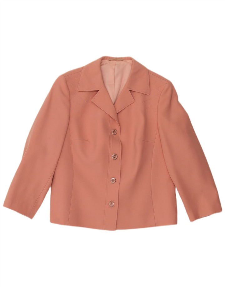 Goldix Damen-Blazerjacke mit 4 Knöpfen, UK 12, mittelrosa Wolle