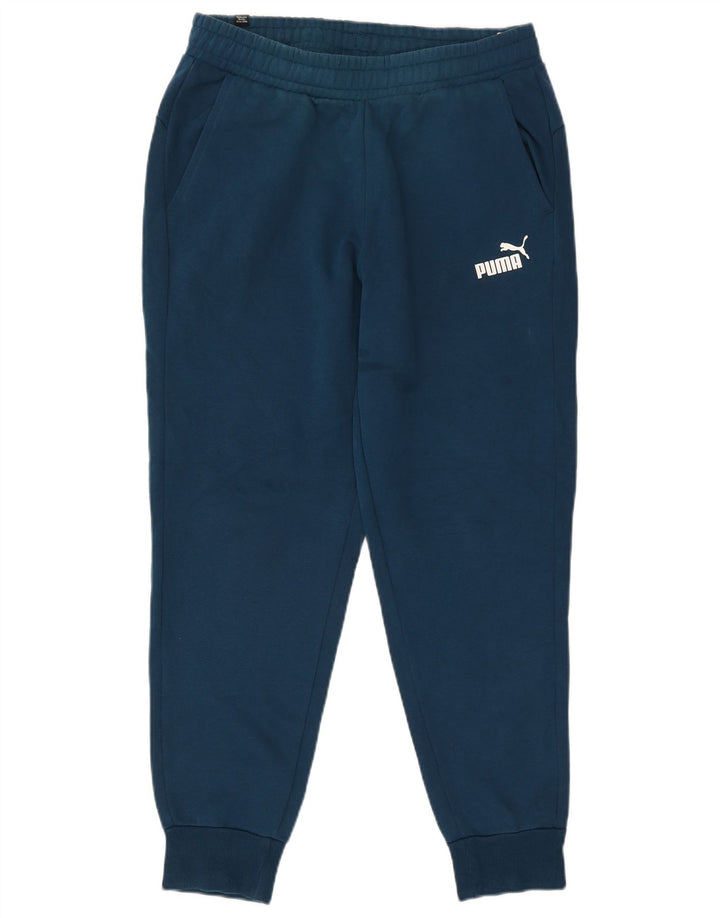 Puma Herren-Trainingshose, Jogginghose, Größe L, Blau, Baumwolle