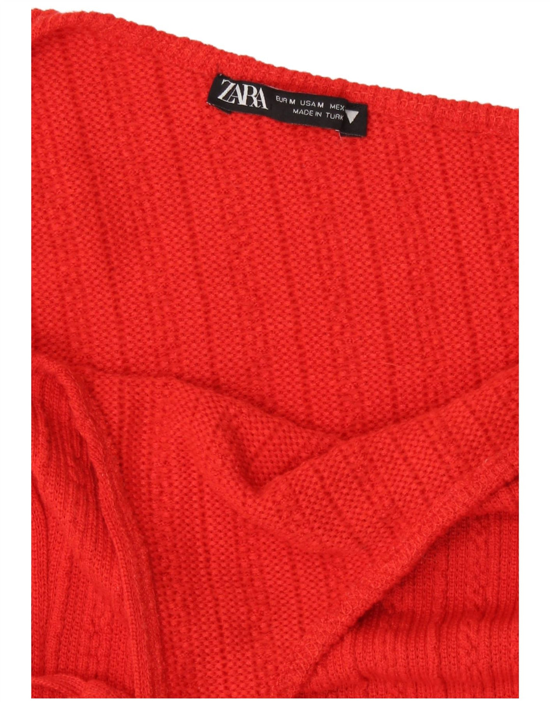 Zara Damen Strickkleid mit einer Schulter, UK 12, Mittelorange, Polyester