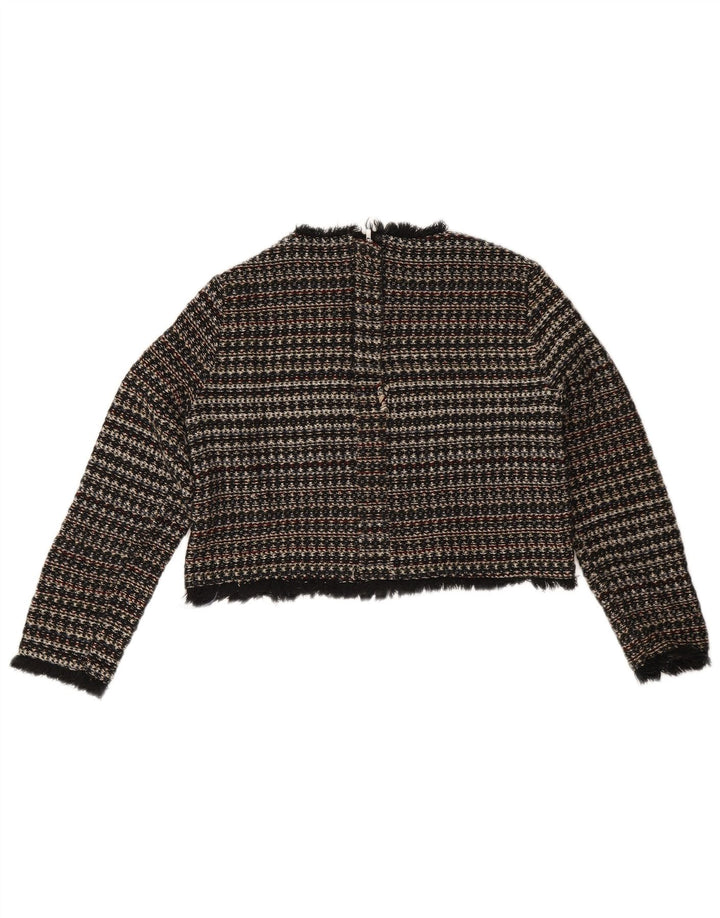 Zara Damen-Pullover mit U-Boot-Ausschnitt, Größe M, mehrfarbig, gestreift, UK 12