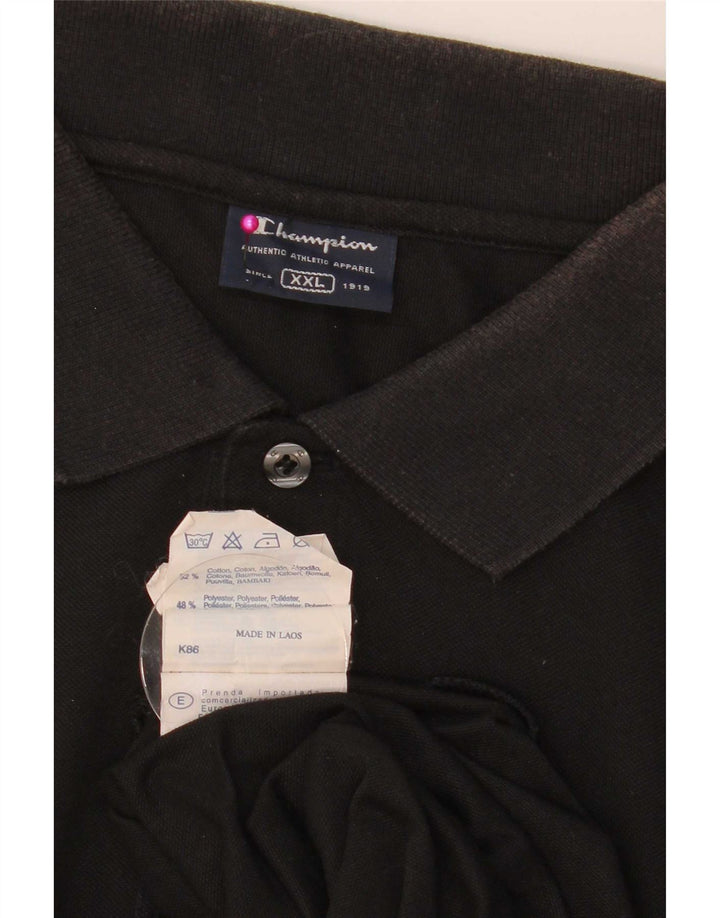 Champion Herren Poloshirt 2XL Schwarz Baumwolle