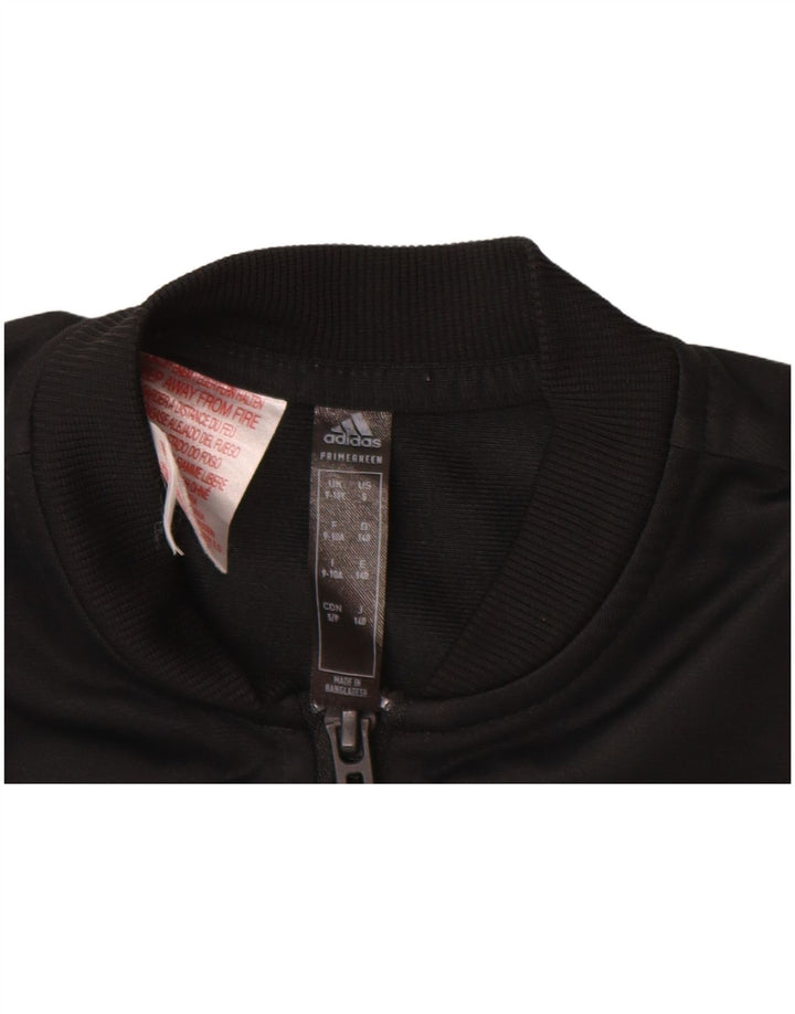 ADIDAS Mädchen Primegreen Trainingsanzug Top Jacke 9-10 Jahre Schwarzes Polyester