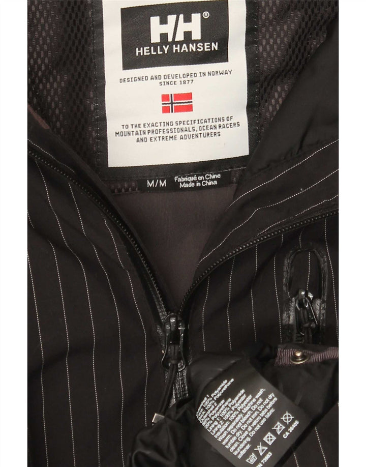 Helly Hansen Herren-Regenjacke mit grafischer Kapuze, UK 38, mittelschwarz gestreift