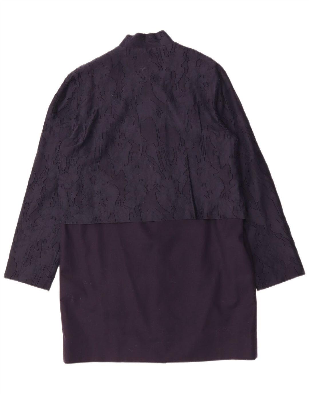 COS Damenmantel EU 40 Mittelmarineblaue Camouflage-Baumwolle