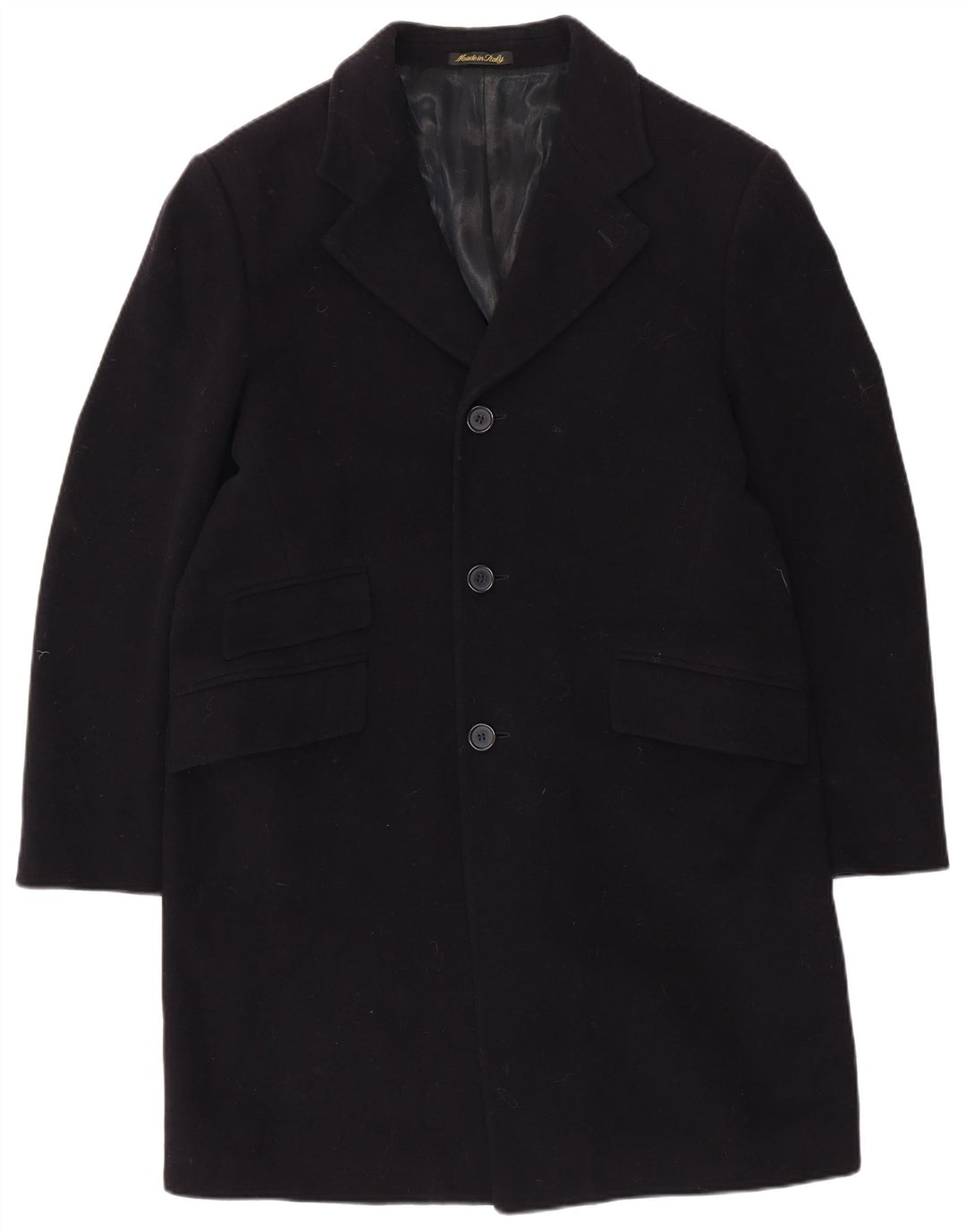 VINTAGE Herrenmantel UK 40 Große marineblaue Wolle