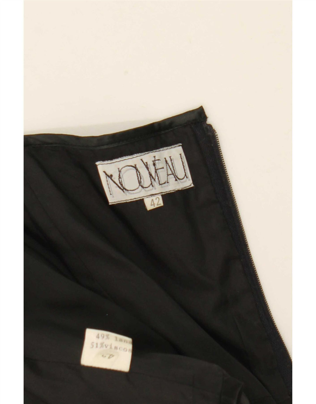 Nouveau Damen One-Shoulder-Kleid IT 42 Mittelschwarze Wolle