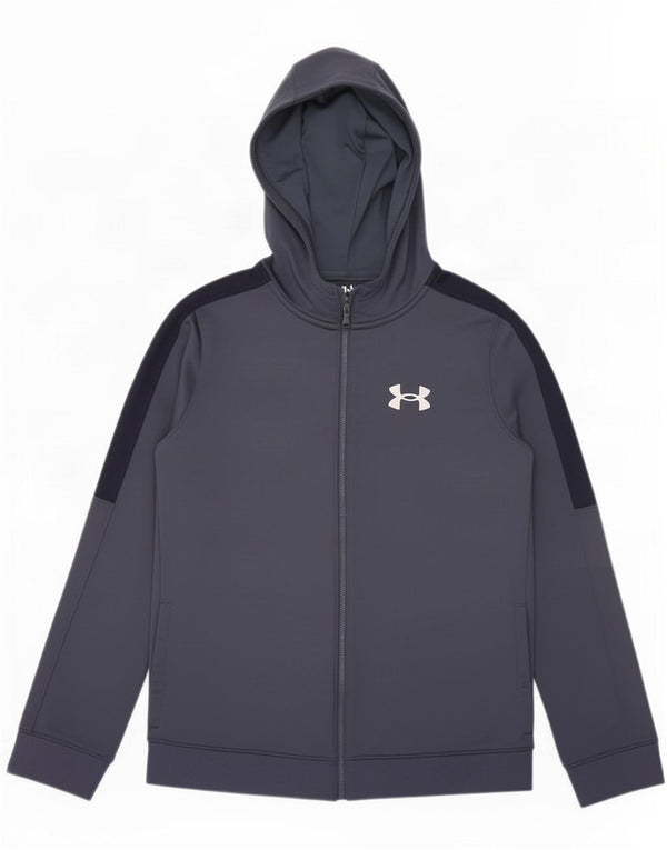 Under Armour Jungen-Kapuzenpullover mit Reißverschluss, 11–12 Jahre, Größe L, Marineblau