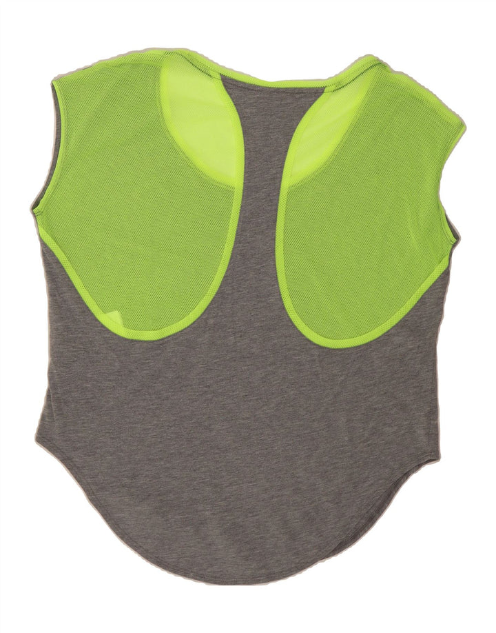 NIKE Womens Oversized Vest Top UK 10 Small Grey Colourblock Modal Vintage Nike and Second-Hand Nike from Messina Hembry 