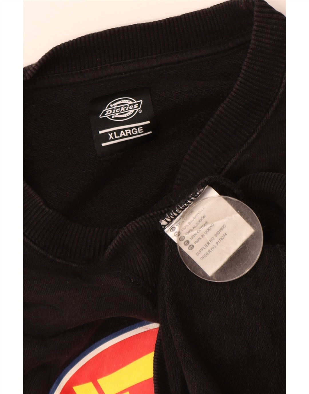 Dickies Herren-Sweatshirt mit Grafik, XL, schwarze Baumwolle