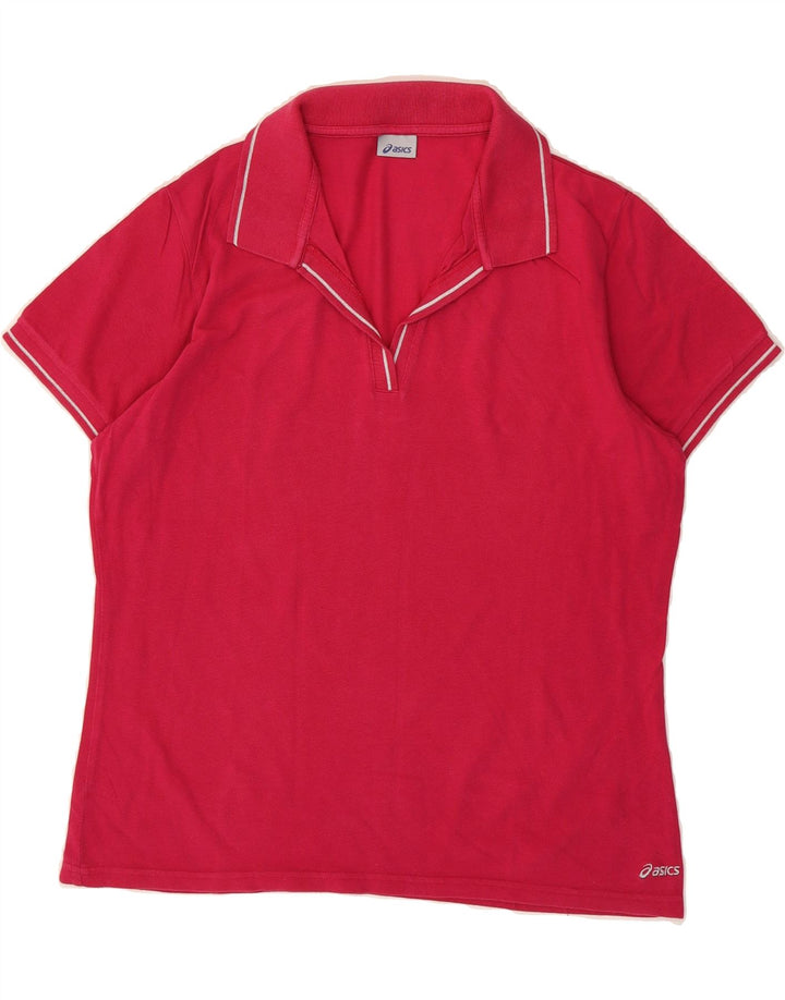 ASICS Womens Polo Shirt UK 18 XL Red Vintage Asics and Second-Hand Asics from Messina Hembry 