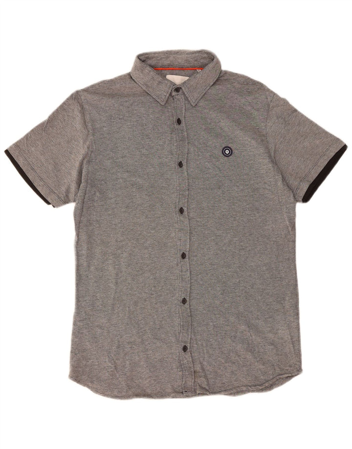 JACK & JONES Mens Short Sleeve Shirt XL Grey Cotton