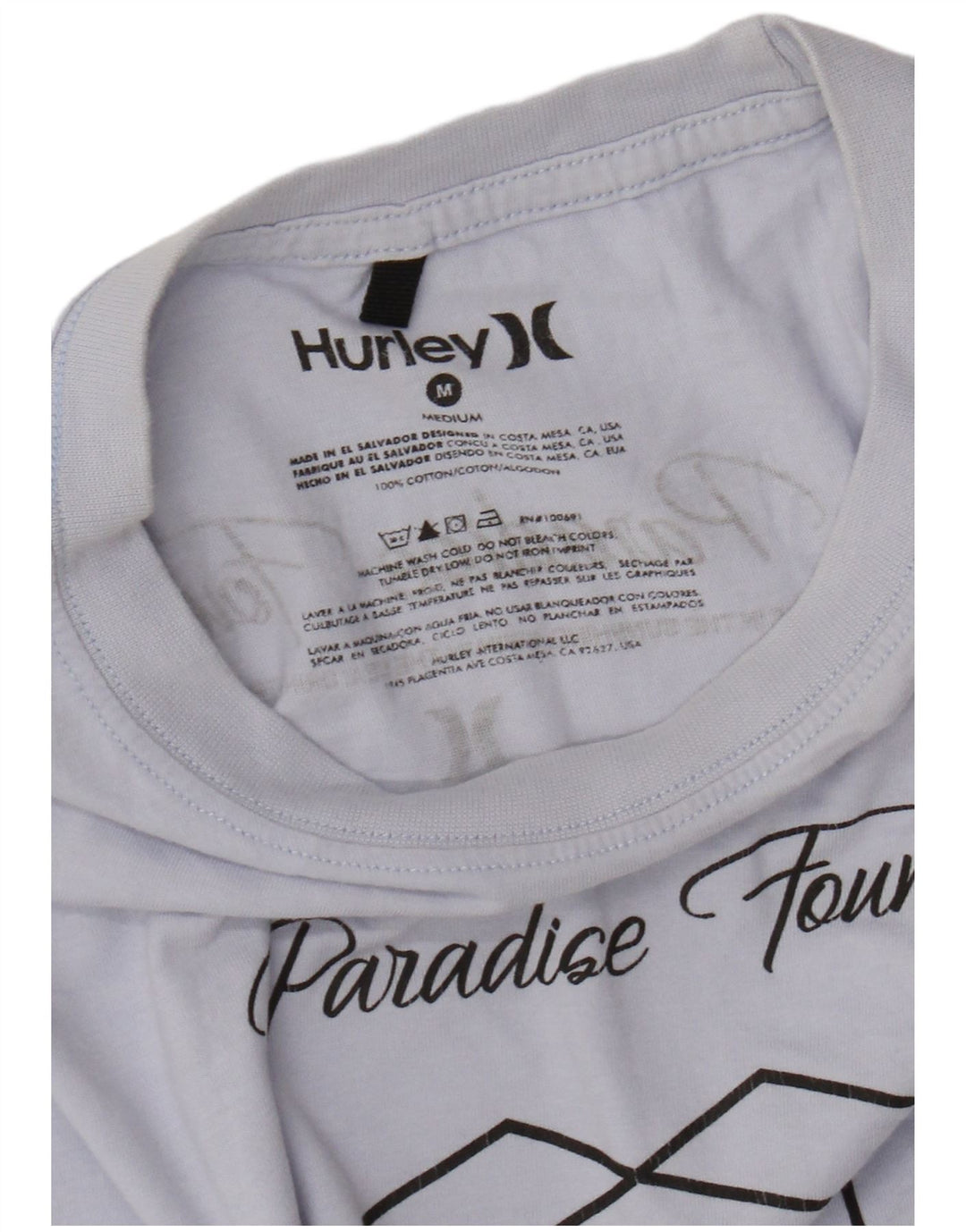 HURLEY Herren-T-Shirt mit Grafik, mittelblaue Baumwolle