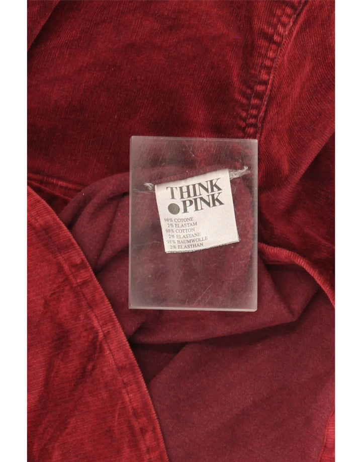 Think Pink Damen Cordhemd UK 14 Medium Burgund Baumwolle