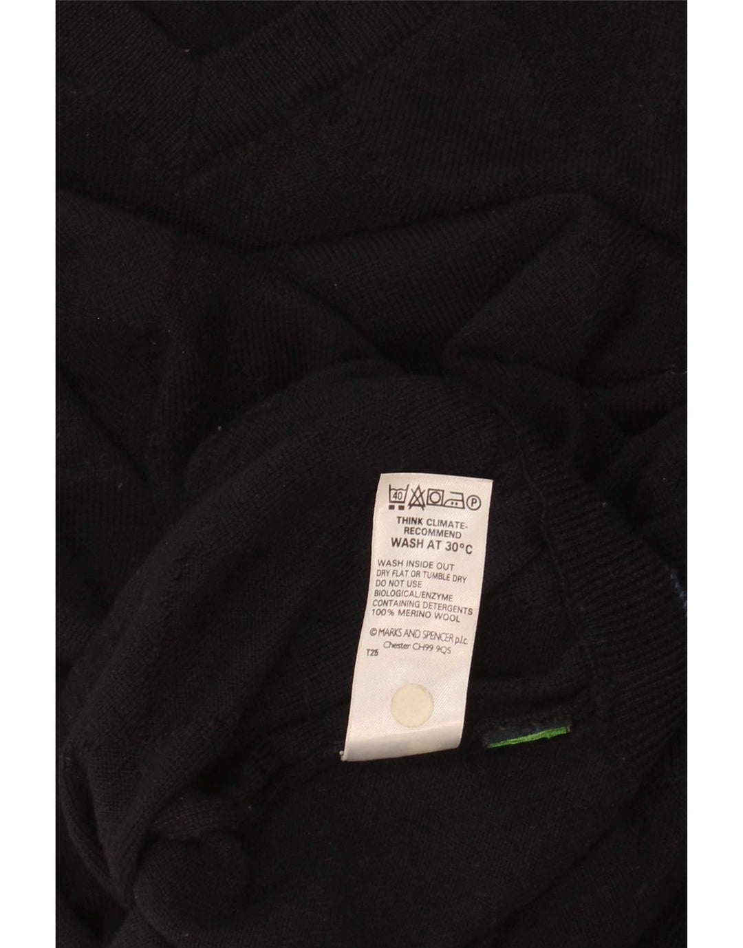 Marks & Spencer Herren-Pullover mit V-Ausschnitt, groß, marineblaue Merinowolle