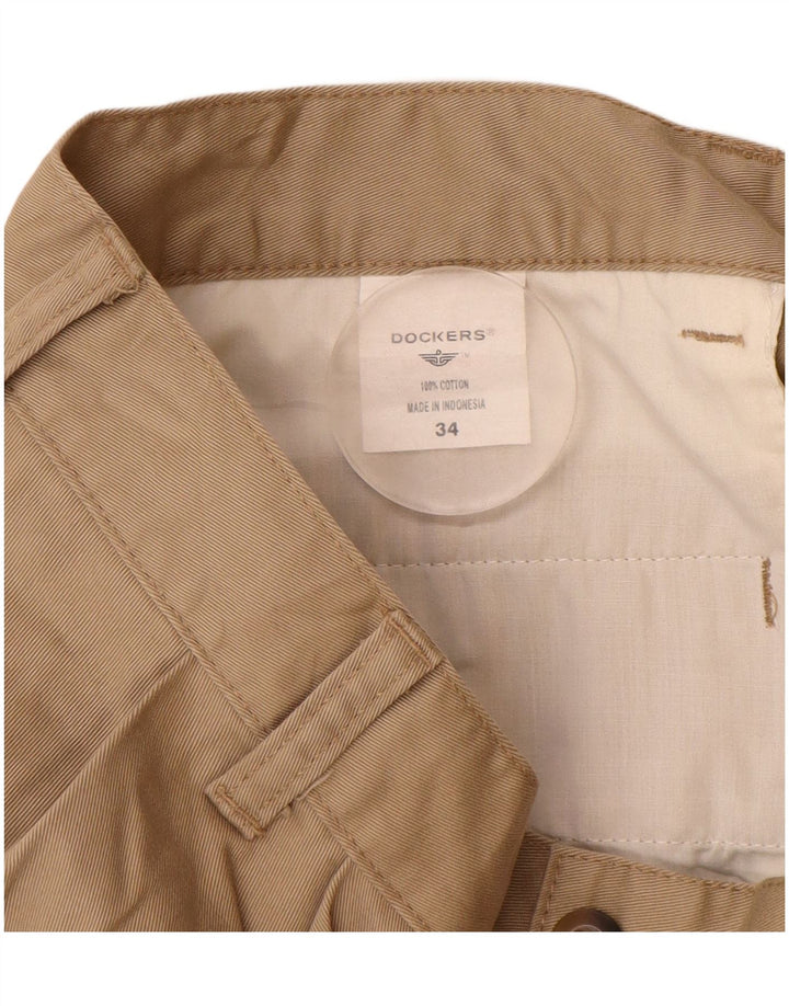 DOCKERS Herren Pegged Chino Shorts W34 Large Beige Baumwolle