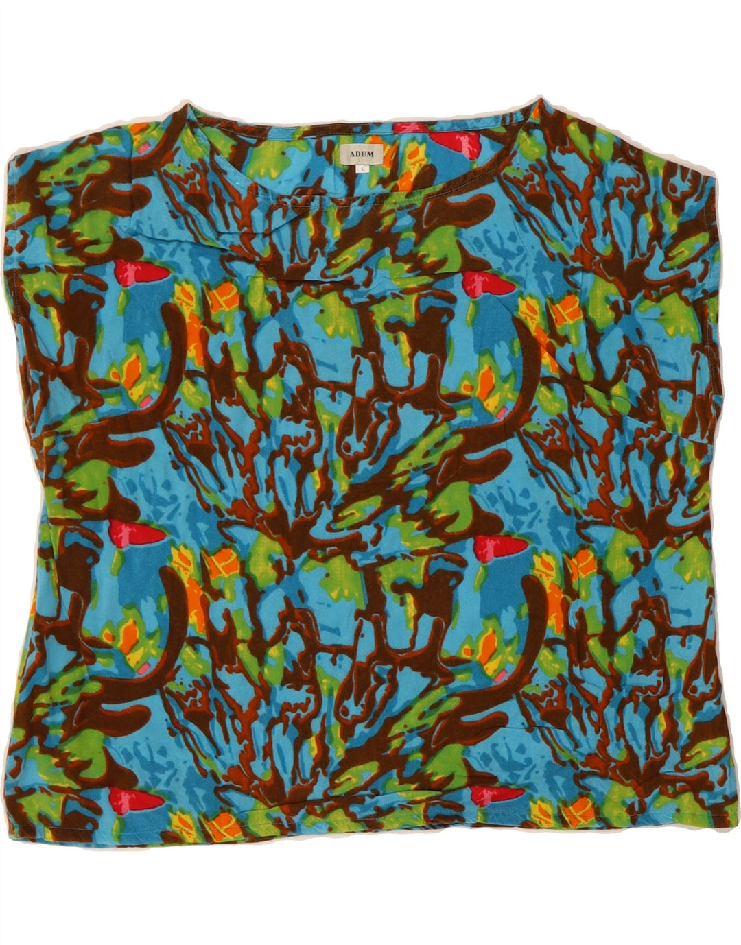 VINTAGE Womens Abstract Pattern Sleeveless Blouse Top UK 16 Large Blue Vintage Vintage and Second-Hand Vintage from Messina Hembry 