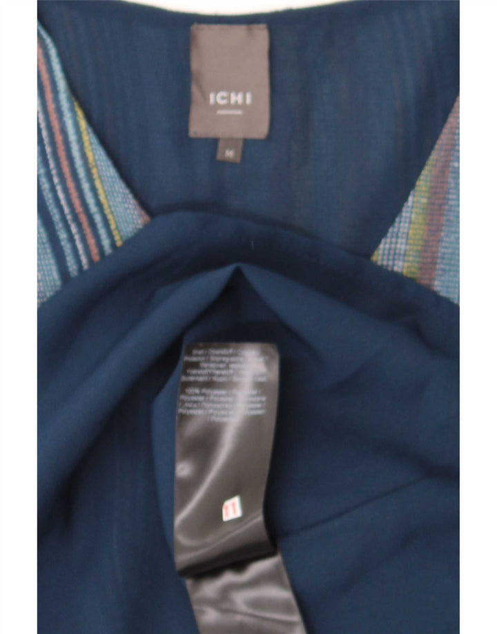 Ichi Damen-A-Linien-Kleid, UK 14, mittelblau gestreift, Polyester