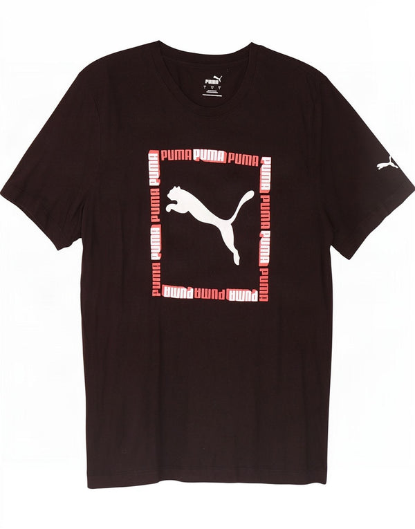 Puma Mens Graphic T-Shirt Top Large Black Cotton