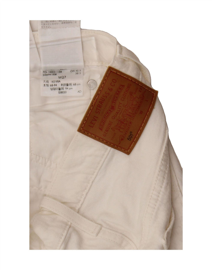 LEVI'S Womens 501 Denim Shorts W27 Small White Cotton Vintage Levi's and Second-Hand Levi's from Messina Hembry 