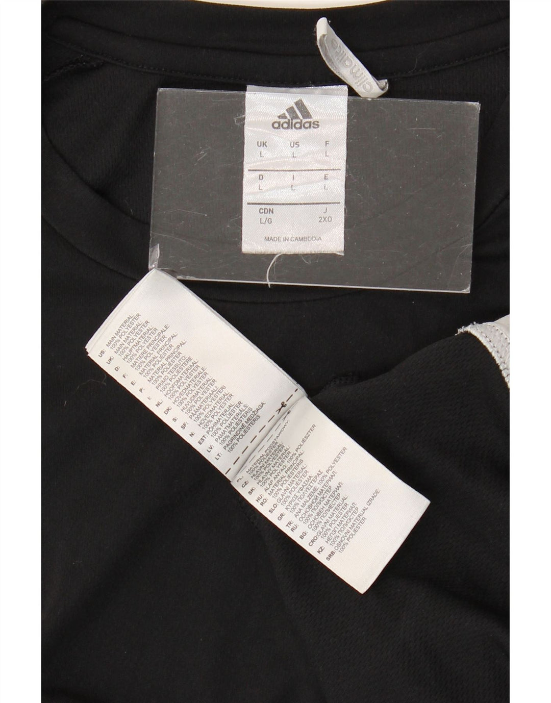 ADIDAS Herren Climalite T-Shirt Top Large Schwarz Colourblock Polyester