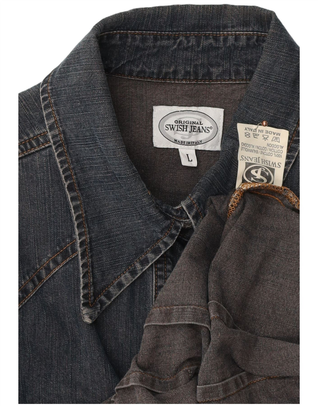 SWISH Damen Jeanshemd UK 14 Große marineblaue Baumwolle