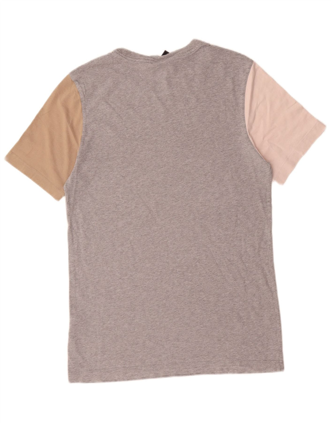 Nike Herren-T-Shirt mit Standard-Passform, mittelgraue Colourblock-Baumwolle