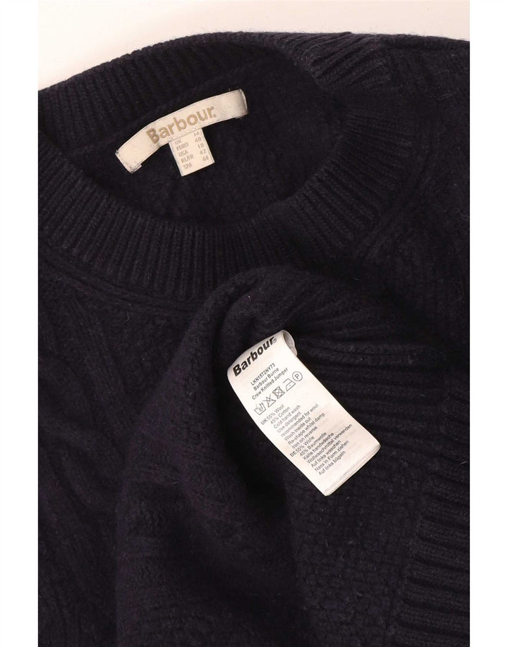 Barbour Damen-Pullover mit Rundhalsausschnitt, UK 14, große marineblaue Wolle