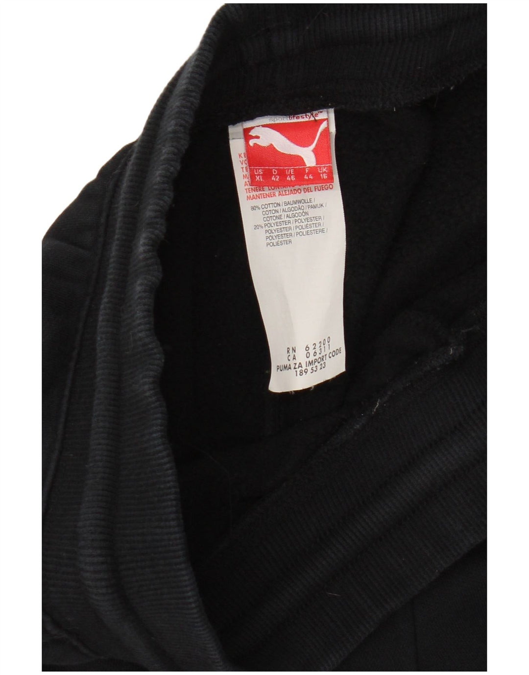 PUMA Damen Trainingshose UK 16 Large Schwarz Baumwolle