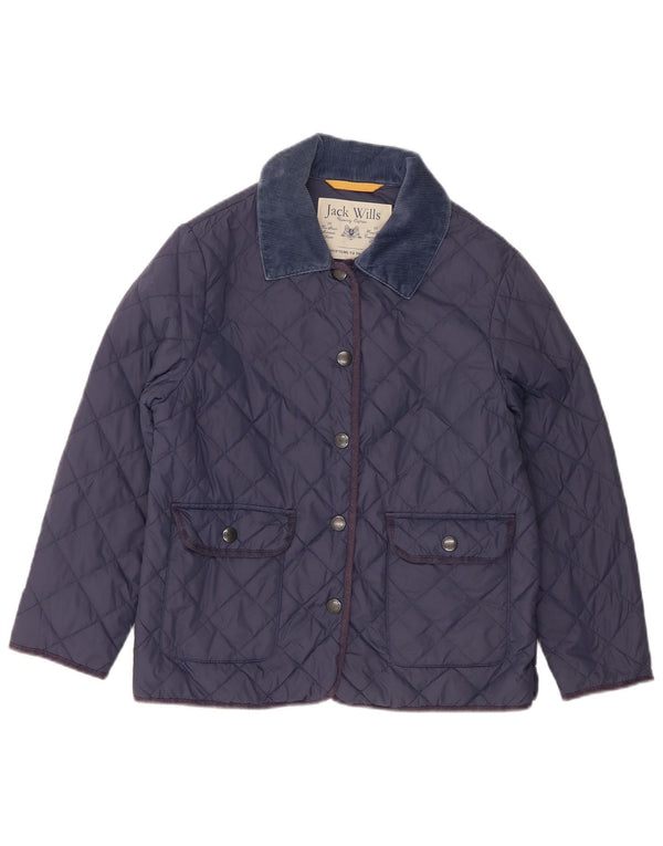 Jack Wills Damen Steppjacke UK 14 Medium Marineblau Nylon