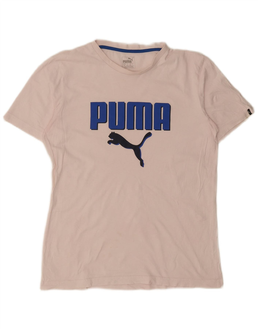 Puma Herren Grafik T-Shirt Top Mittelweiß