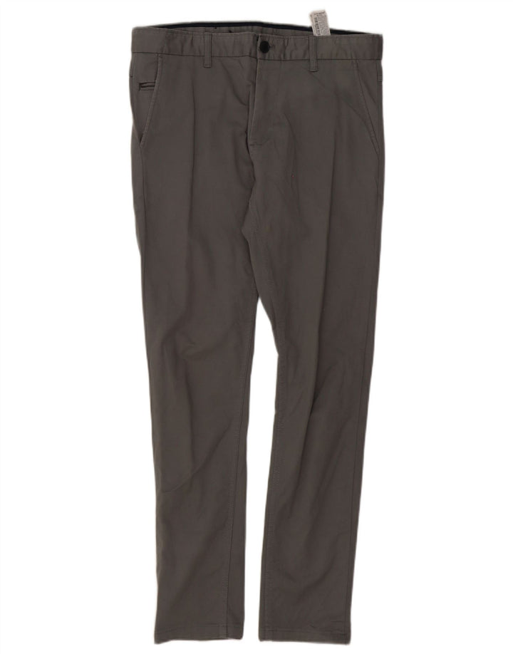 ZARA Herren Slim Chinohose EU 40 Mittel W31 L30 Grau Baumwolle