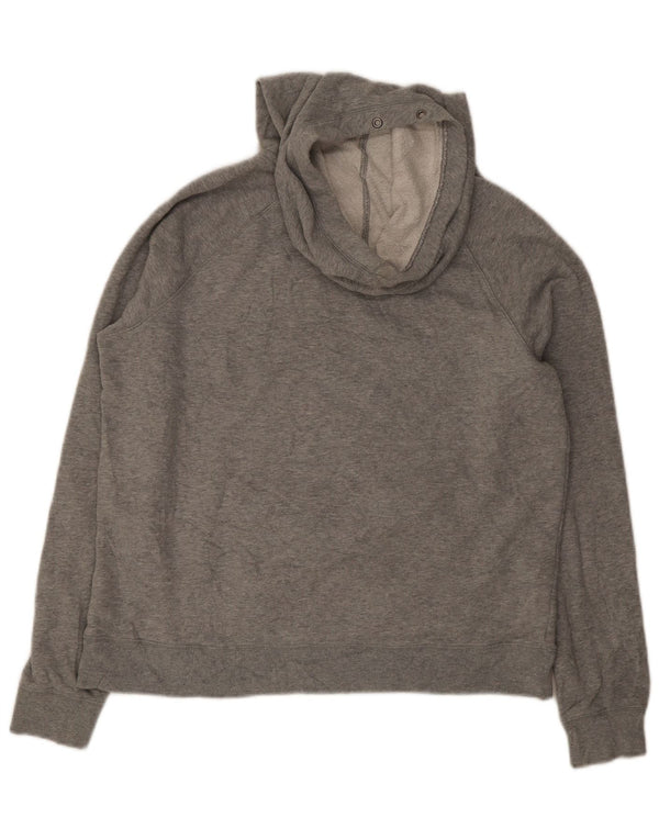 Nike Damen Kapuzenpullover UK 14 Große graue Baumwolle