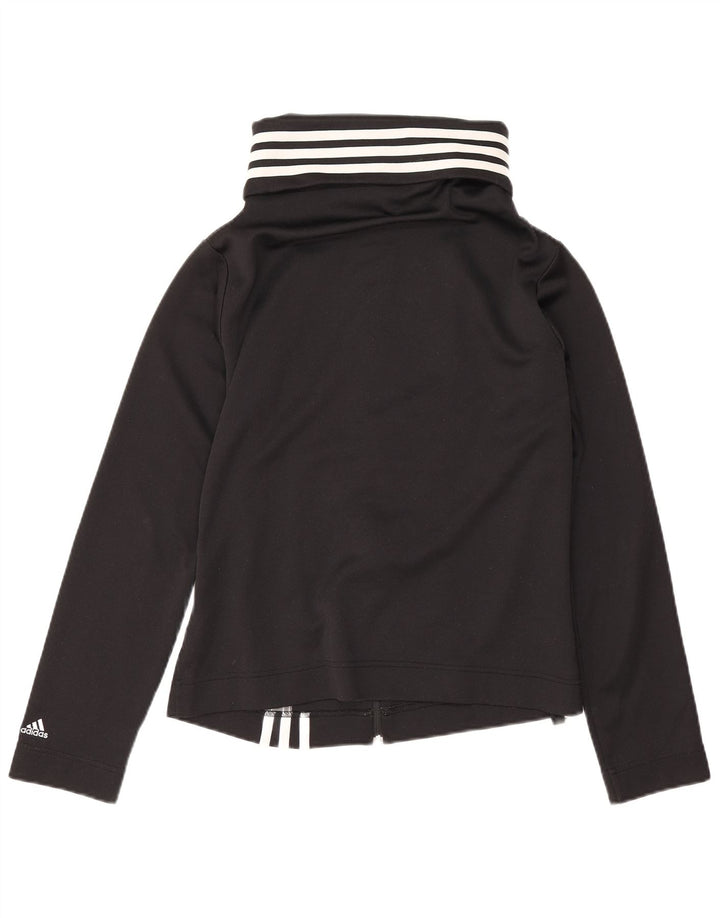 Adidas Damen Trainingsanzug Top Jacke UK 14 Medium Schwarz Polyester