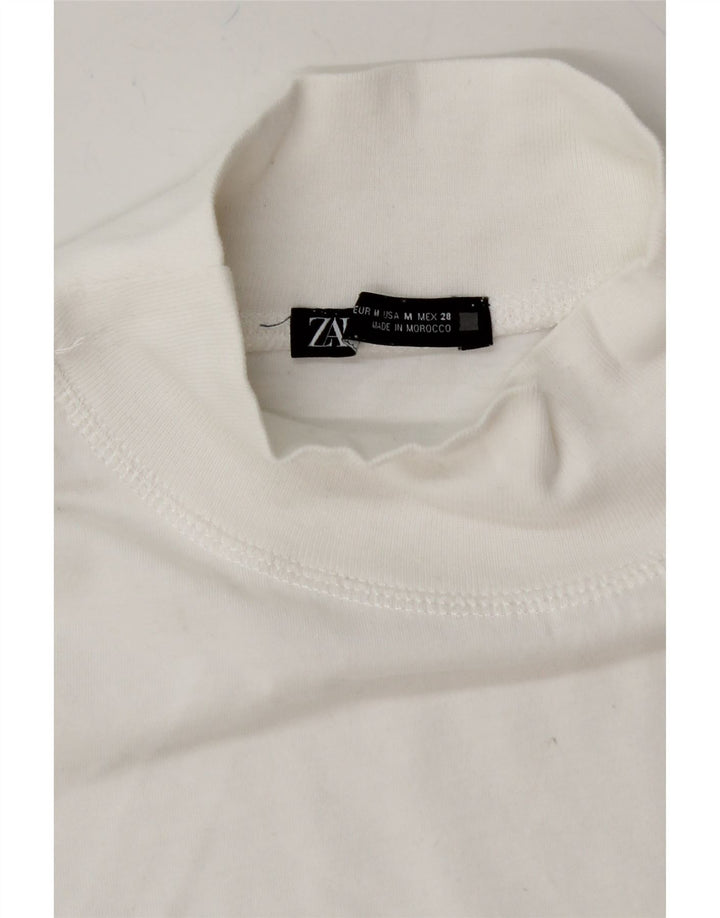 ZARA Womens T-Shirt Top UK 14 Medium White Vintage Zara and Second-Hand Zara from Messina Hembry 