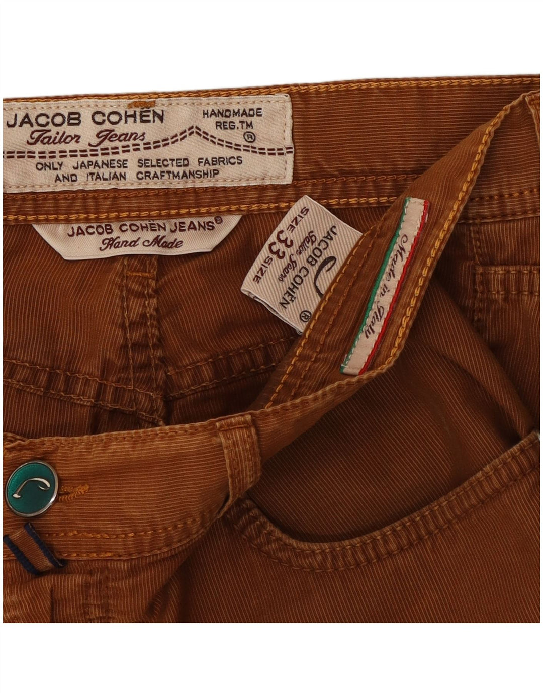 JACOB COHEN Gerade Freizeithose für Herren, W33, L31, braune Baumwolle