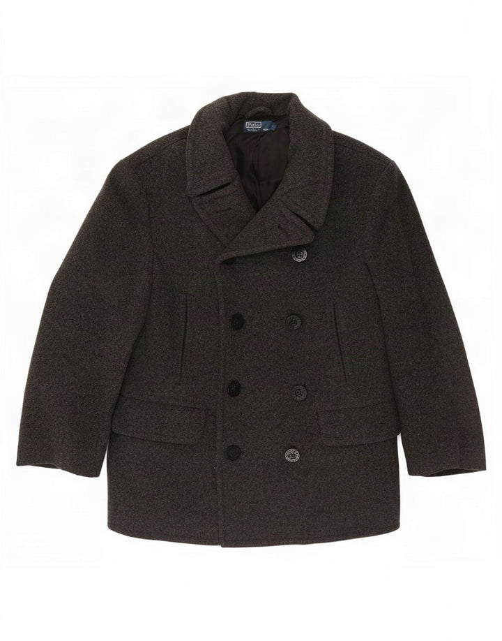 Polo Ralph Lauren Herren Pea Coat UK 40 Große graue Wolle