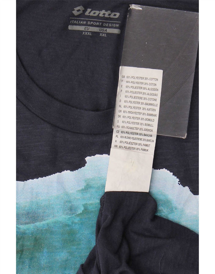 Lotto Herren-T-Shirt mit Grafik, 3XL, Marineblau, Polyester