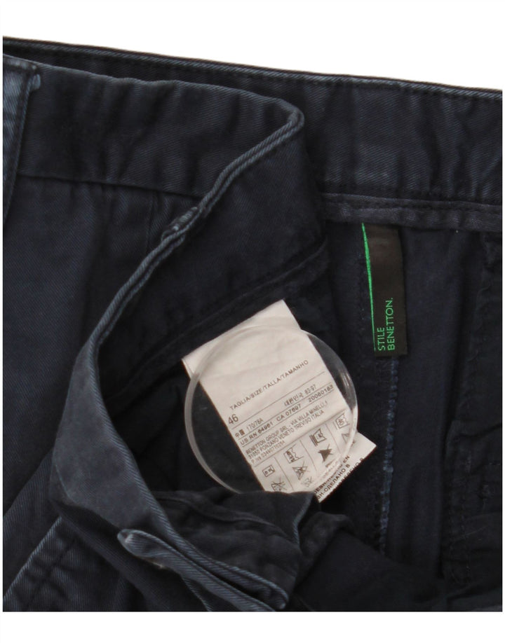 BENETTON Gerade Chino-Hose für Herren, Größe 46, Größe S, W29, L30, Marineblau, Baumwolle