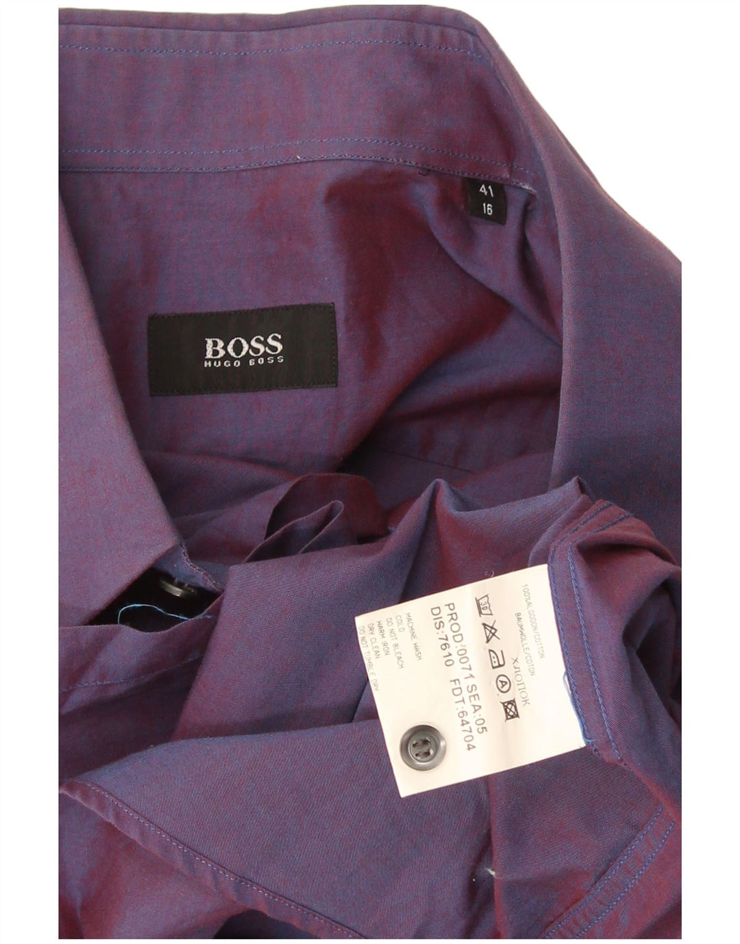 Hugo Boss Herrenhemd Größe 41 16 Große lila Baumwolle
